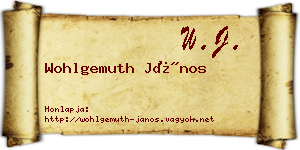 Wohlgemuth János névjegykártya