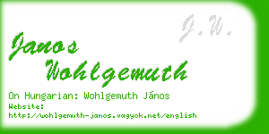 janos wohlgemuth business card
